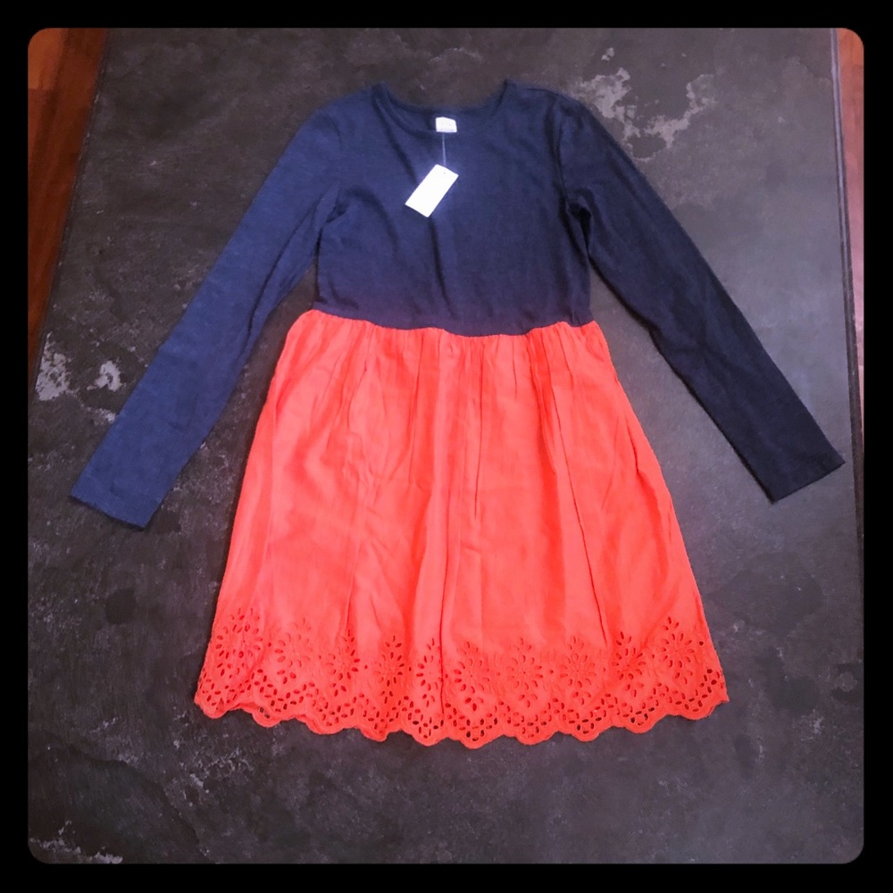 NWT long sleeve Gap dress - blue & orange- size 10